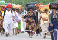 शुरू हुई 118 किमी. लंबी पंचक्रोशी यात्रा, चिलचिलाती धूप में निकले श्रद्धालु