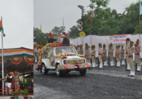 बारिश के बीच उच्च शिक्षा मंत्री ने किया ध्वजारोहण