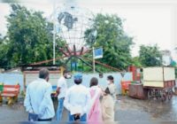 काला पत्थर चौराहे पर सात महाद्वीप की प्रतिकृति, रोटरी पर श्रीकृष्ण की प्रतिमा