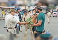 कोरोना कर्फ्यू:लॉकडाउन के बाद भी बढ़ती भीड़ को काबू करने के लिए दिनभर चला पुलिस का डंडा और बेशर्म का फूल